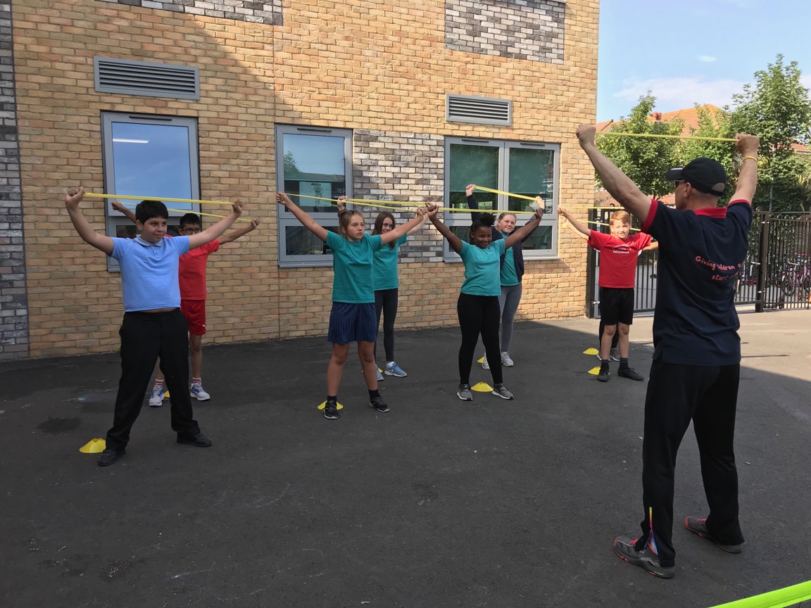 Schoolchildren learn the benefits of healthy living thanks to the roadshow led by Elena Baltacha Foundation chairman Nino Severino and sports scientist Lindsay Farish-Carradice