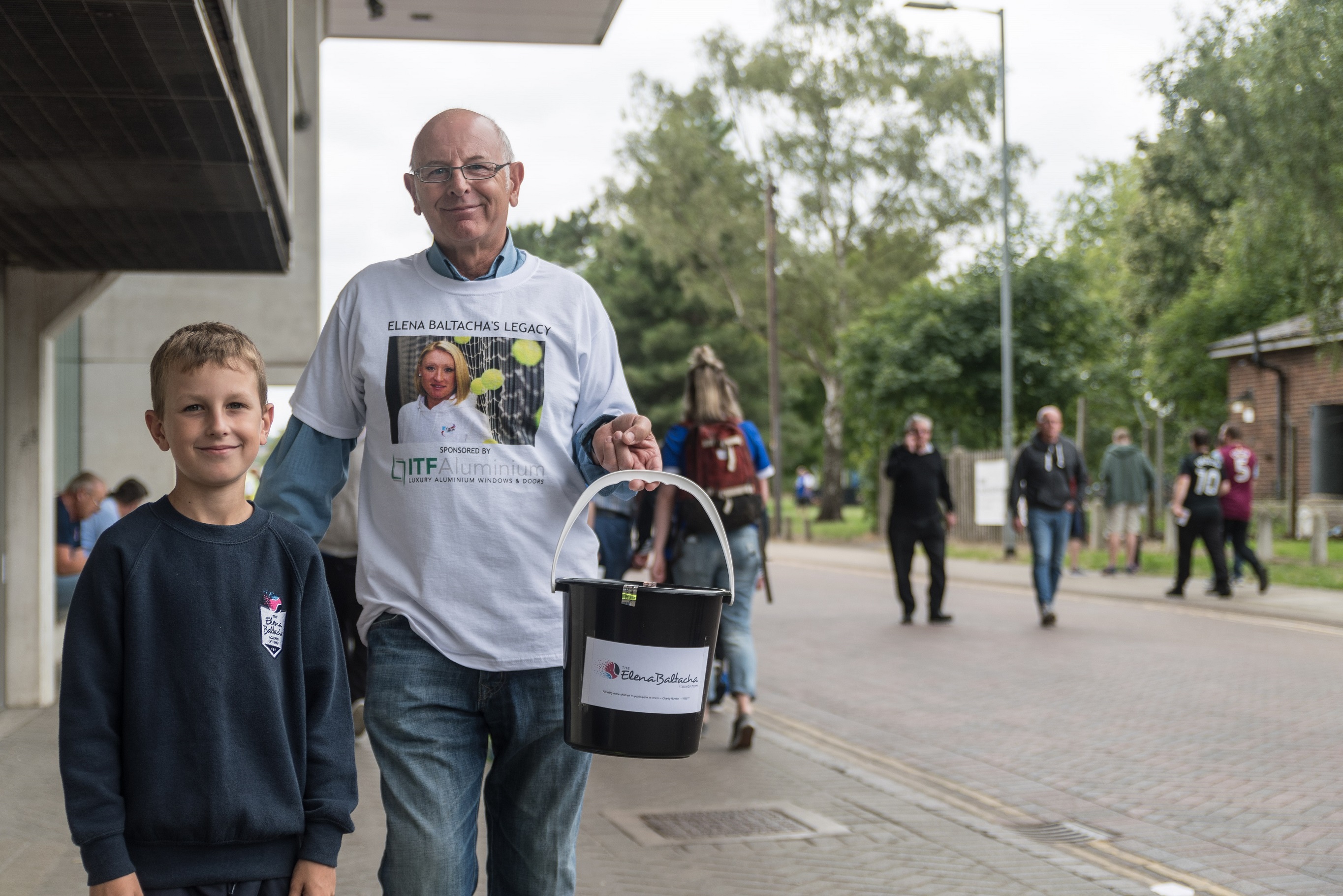 Volunteers from the Elena Baltacha Foundation outside Ipswich Town's ground during Saturday's collection.