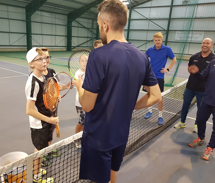 Ipswich Town FC players Cole Skuse and Andre Dozzell take part in Elena Baltacha Foundation training sessions.