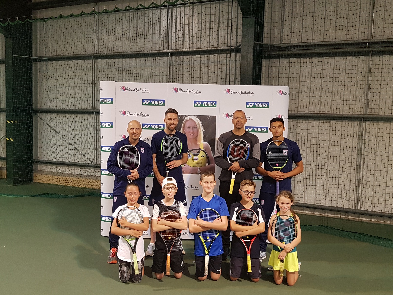 Ipswich Town FC players Cole Skuse and Andre Dozzell take part in Elena Baltacha Foundation training sessions.