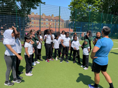 PETER HILLS PRIMARY SCHOOL WTA AND MORGAN STANLEY COME PLAY TENNIS ROAD SHOW